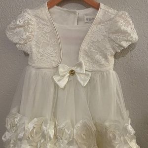 Nannette Baby Ivory Girl Dress 12 Months